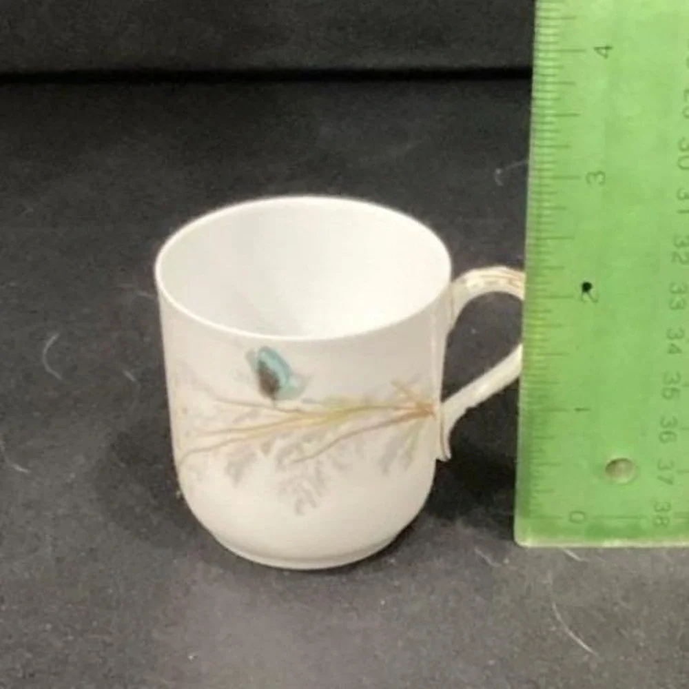 Haviland Limoges Meadow Visitors Teacup & Saucer, Two Piece Set Butterfly Design